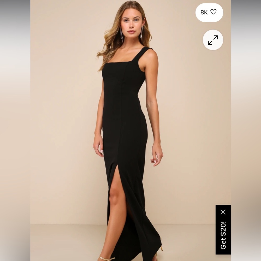 Lulu's Classic Black Midi Dress